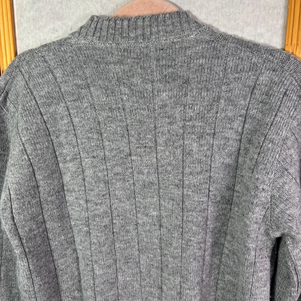Munsingwear Sweater L Gray Vintage Cable Knit Crewneck Made in USA Mens